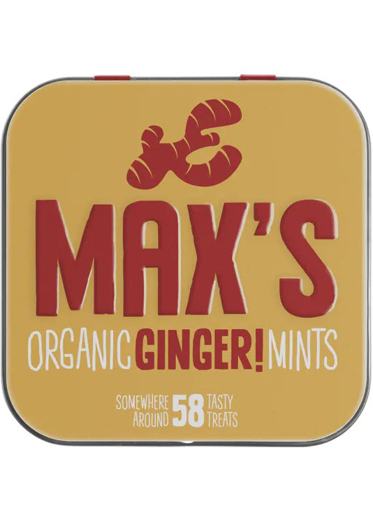 Max's Organic Ginger Mints 35g - Ginger/lemon Flavor, Spicy, Low-calorie