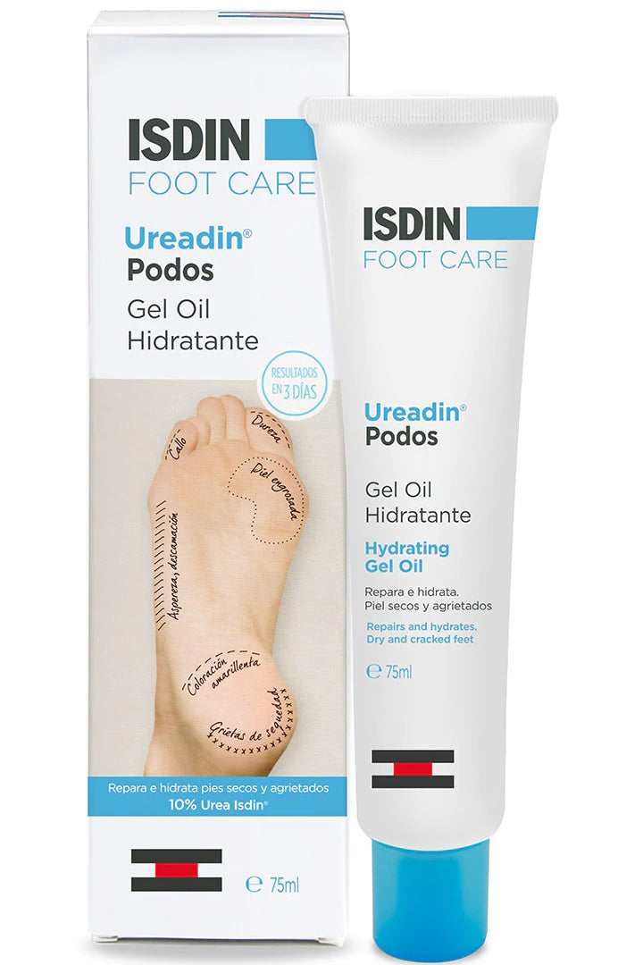 Isdin Ureadin Foot Hydrating Gel Oil - جل زيت يوريدين لترطيب القدمين من إيزدين - يرطب بعمق ويصلح تشققات الجلد باليوريا وزبدة الشيا - 75 مل