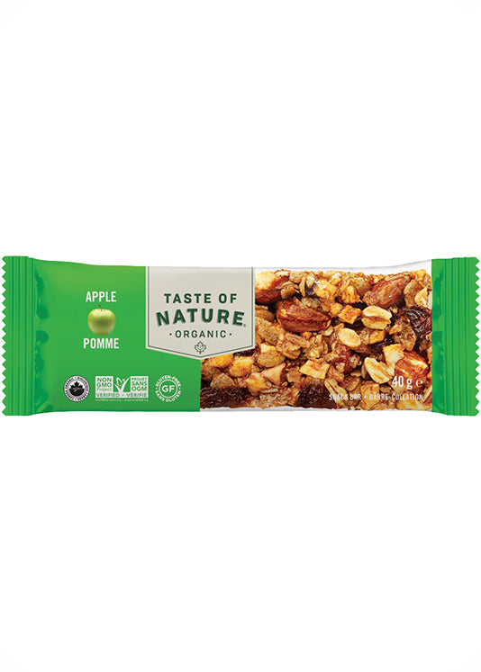 Taste Of Nature Organic Apple Snack Bar 40g - Grandma's Apple Pie Flavor, Cashews, Almonds, Cinnamon