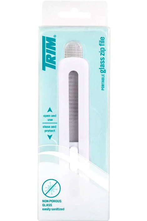 أداة العناية بالأظافر المحمولة Trim Glass Zip File مع سطح غير مسامي وحبيبات فائقة النعومة وحافظة انزلاقية مريحة