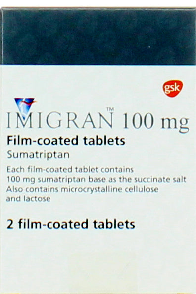 Imigran 100 Mg, 2 Film-coated Tablets, Blister Pack
