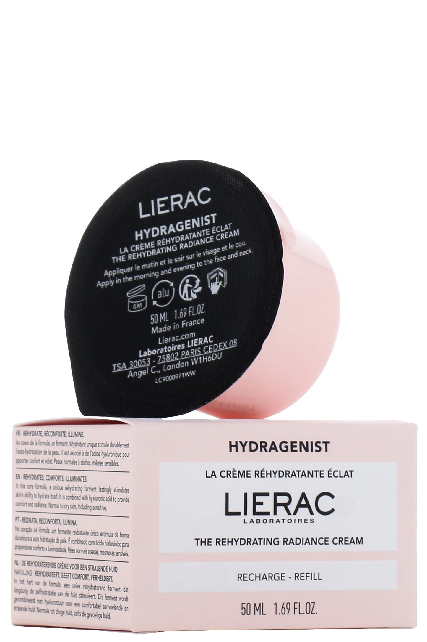 Lierac Hydragenist Rehydrating Cream Refill 50ml - Comfort For Normal To Dry Skin