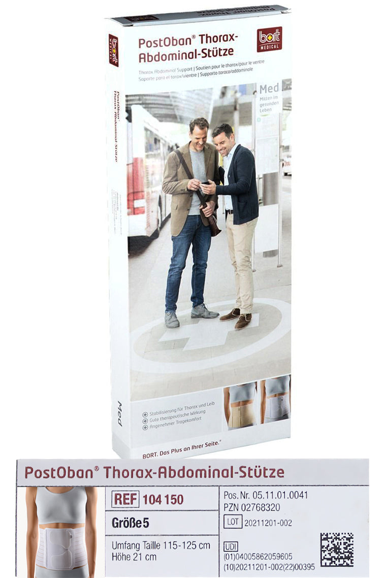 بورت بوستوبان دعامة جذع، دعامة مرنة ومريحة للمنطقة البطنية والصدرية، المجموعة 5 نسيج خفيف الوزن وقابل للتنفس
