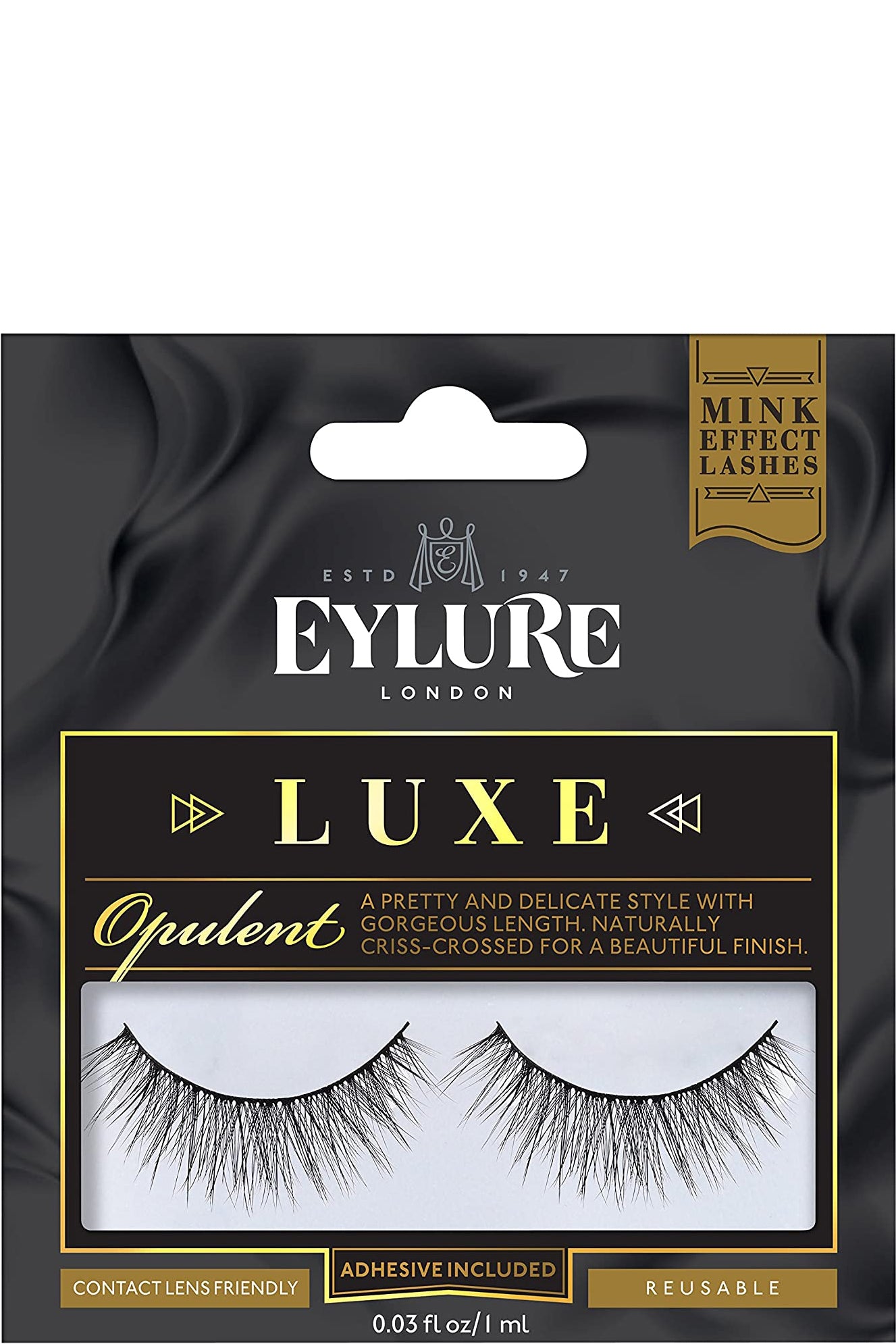 رموش Eylure Luxe Lash Opulent - رموش صناعية بمظهر المينك المتشابك بشكل طبيعي