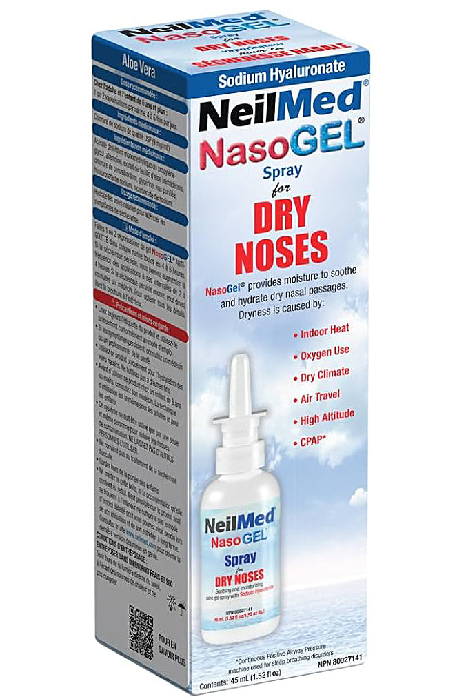 Neilmed Nasogel بخاخ الأنف الجاف ترطيب فوري لتخفيف الاحتقان بالهياليورونات الصوديوم 0.5 أونصة سائلة