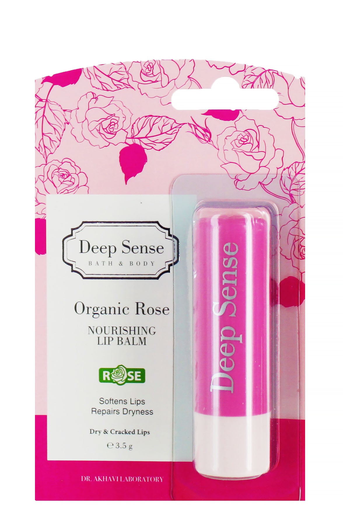 Deepsense Organic Rose بلسم الشفاه المغذي لإصلاح الشفاه الجافة والمتشققة وترطيبها 3.5 جرام