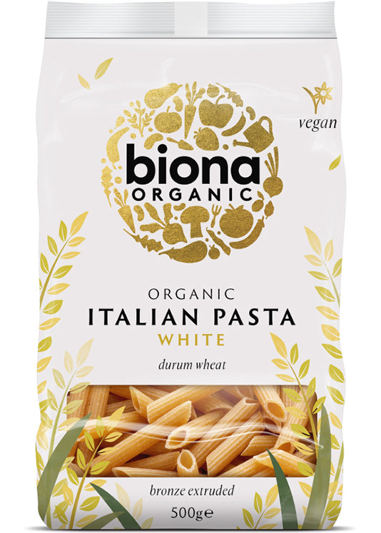 Biona Wholewheat Penne 500g - Organic, Bronze Die Extruded, Authentic Italian Taste