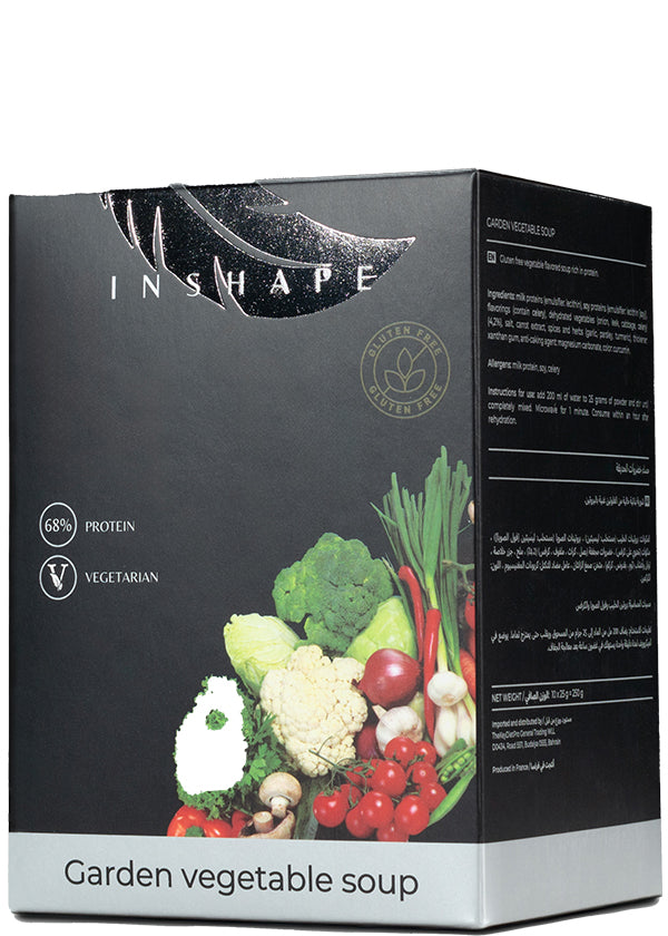 Inshape Gluten-free High-protein (68%) Vegetable Garden Soup Meal Replacement – Low-carb, Low-fat, Vegetarian, In 25g Sachet