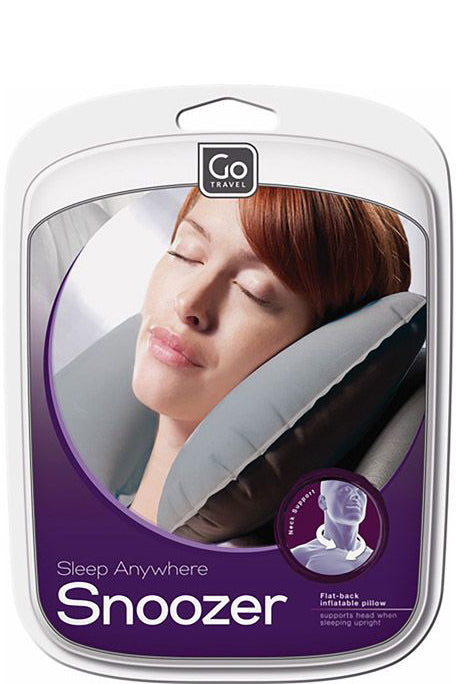 Go Travel Snoozer Inflatable Neck Pillow - Compact Travel Comfort With Washable Cover And Lightweight Design