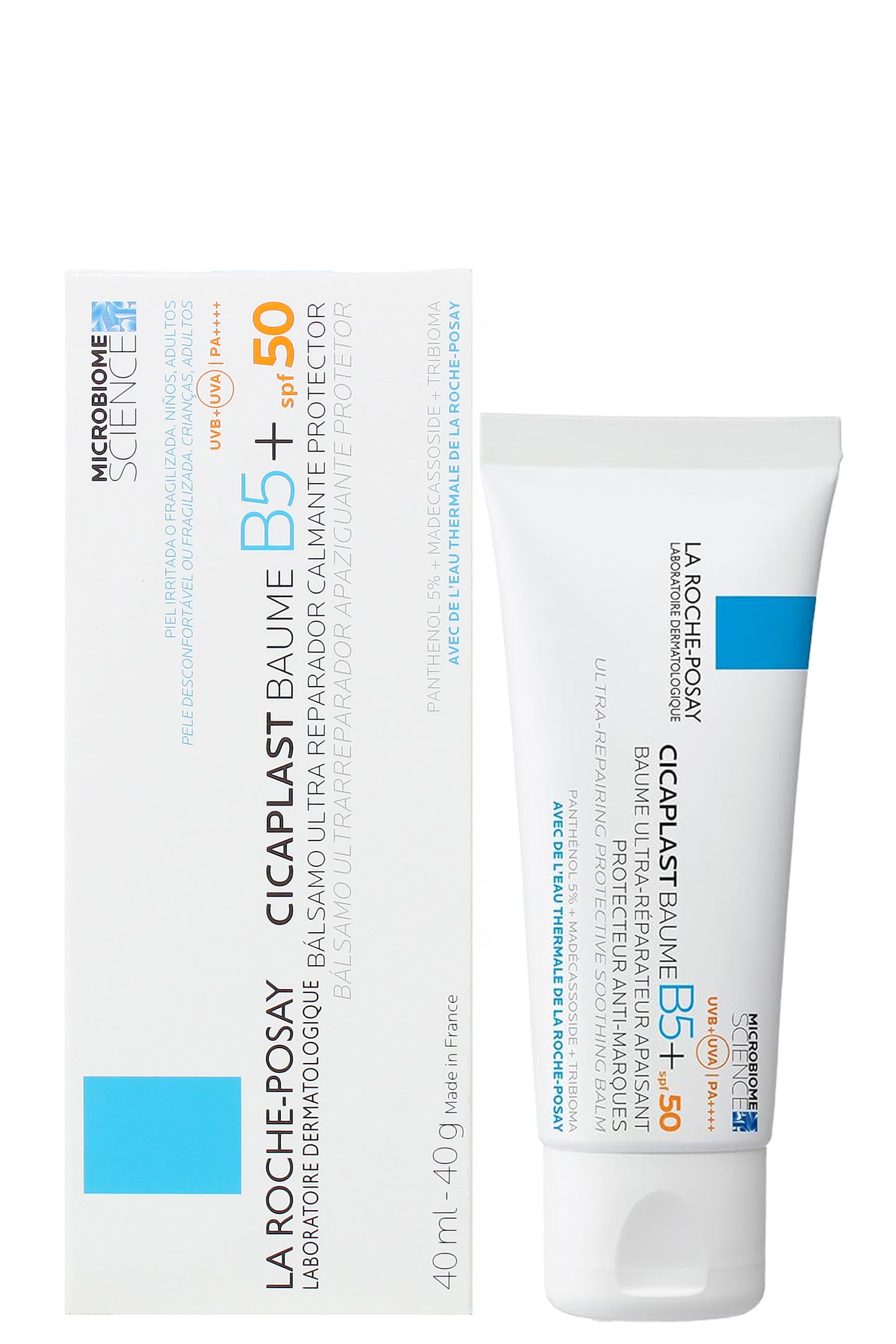 لاروش بوزيه سيكابلاست بوم بي 5+ كريم متعدد الاستعمالات بتركيبة مهدئة مع حماية من الشمس SPF50+ ومكونات مرطبة 40 مل