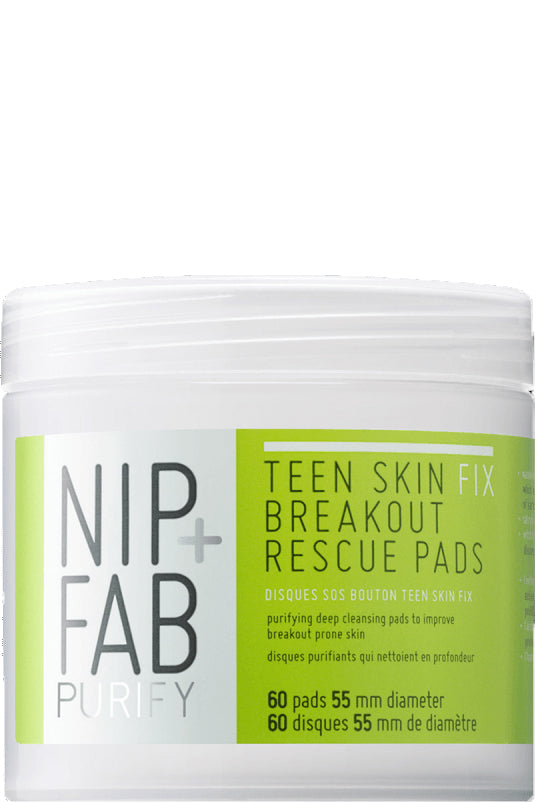 Nip Fab Teen Skin Fix Breakout Rescue Pads With Wasabi Extract For Blemish Fighting And Purifying - Pre-soaked Pads For Clearer Skin