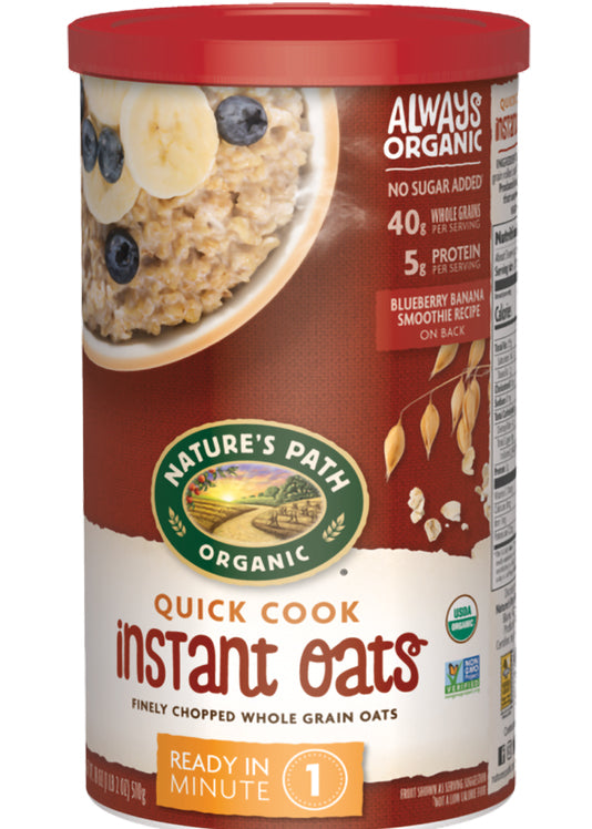 Nature's Path Hot Oatmeal - Quick Organic Oats 510g - Whole Grain, Quick And Healthy Breakfasts