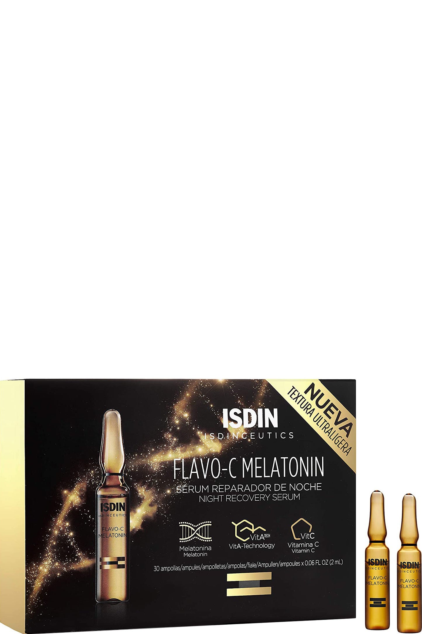 Isdin Night Serum Flavo-c Melatonin Antioxidant Defense And Skin Repair 10x2ml