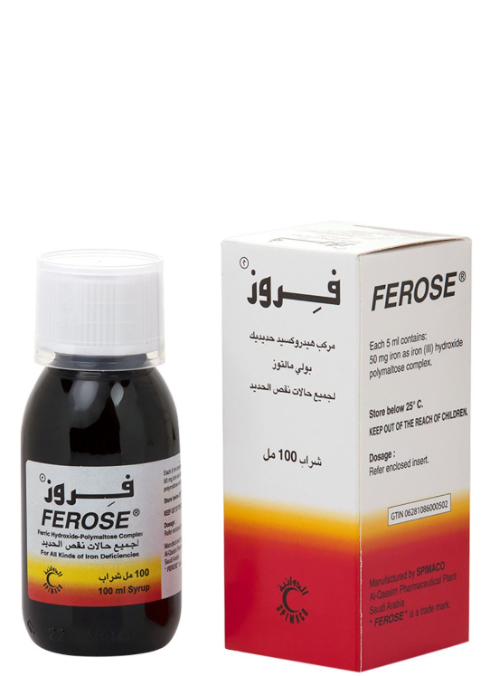 Ferose 50 Mg/5 Ml، 100 مل شراب، زجاجة