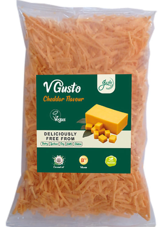 Gusto Dairy Shredded Cheddar 200g - Vegan, Dairy-free, Ideal For Pizzas And Pastas