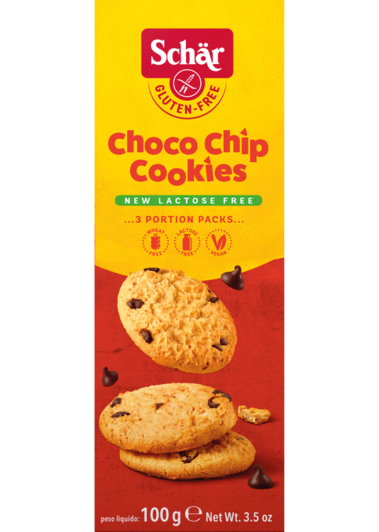 Dr. Schär Chocolate Chip Cookie 100g - American Original, Crunchy, Gluten-free