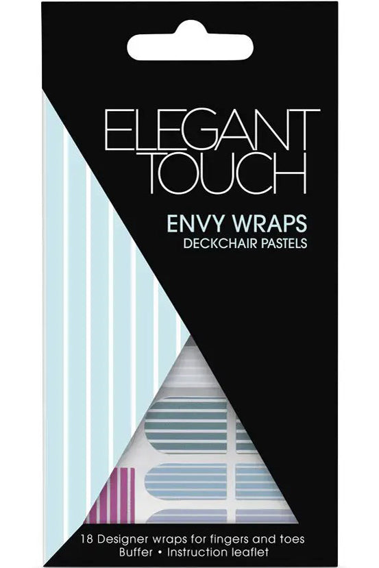أغطية أظافر Elegant Touch Envy Wraps - ألوان الباستيل لكرسي الشاطئ (18 غلافًا)