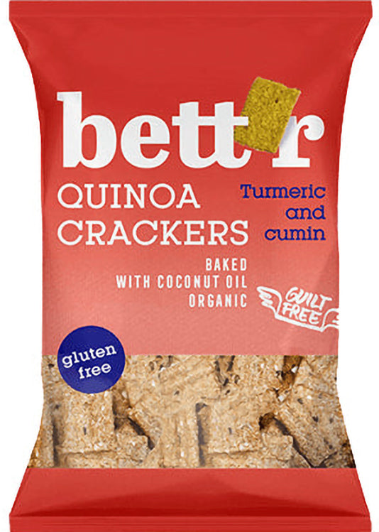 Smart Organics Quinoa Crackers Turmeric And Cumin - Gluten-free, 100g