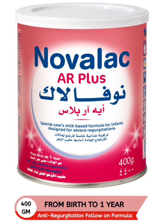 حليب أطفال نوفالاك ايه ار بلس مكثف لتخفيف الارتجاع مع DHA و AA 400 جم