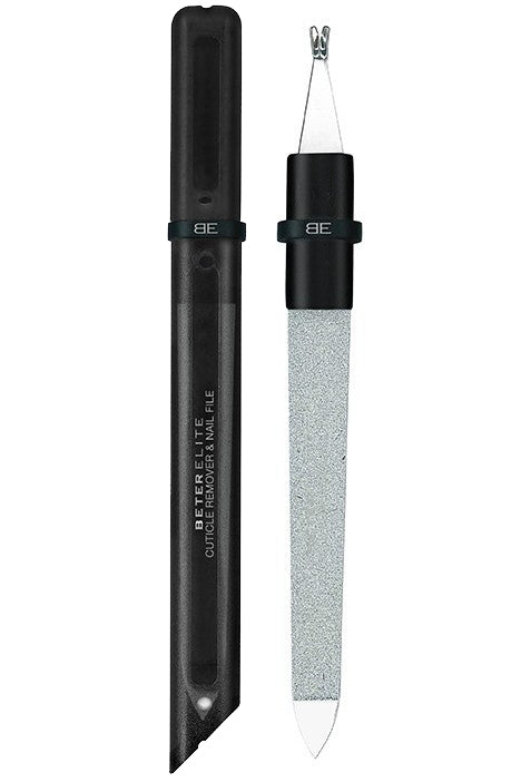 Beter Elite Cuticle Remover & Nail File 3-in-1 Professional Nail Care Tool With Stainless Steel Cutter And Sapphire File