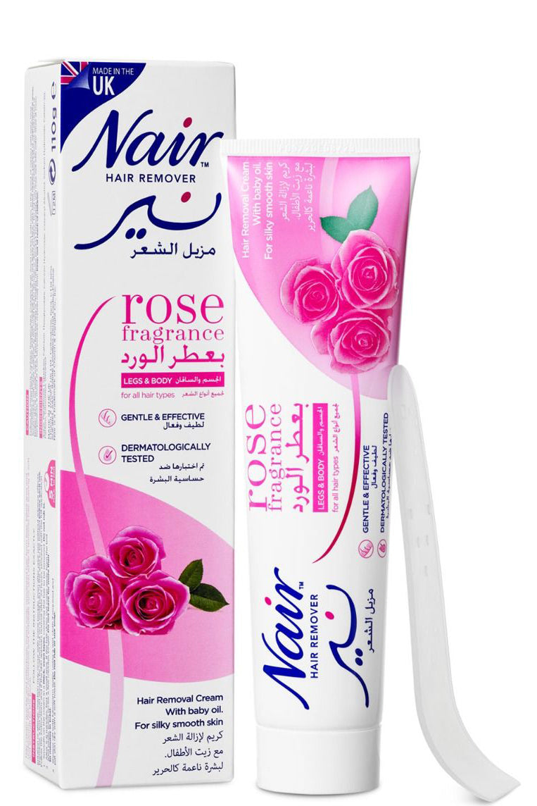 Nair Rose Hair Removal Cream Gentle & Moisturizing With Natural Ingredients & Baby Oil 110ml