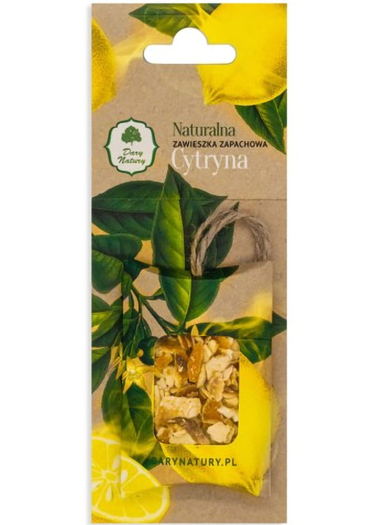 Dary Natury Natural Fragrance Hanger- Lemon - Refreshing Scent With Dried Lemon Peel And Essential Oil