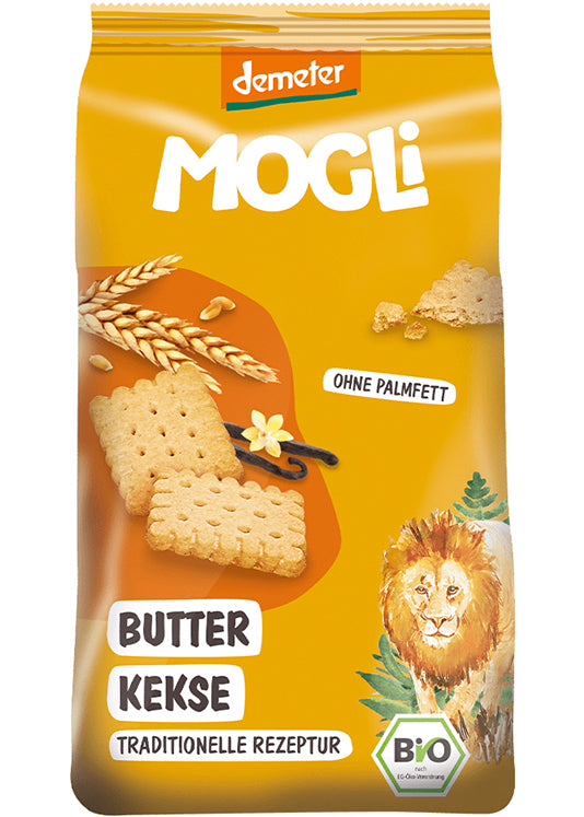 Mogli Butter Biscuits 125g - Traditional, Biodynamic Wheat Flour, Finest Butter