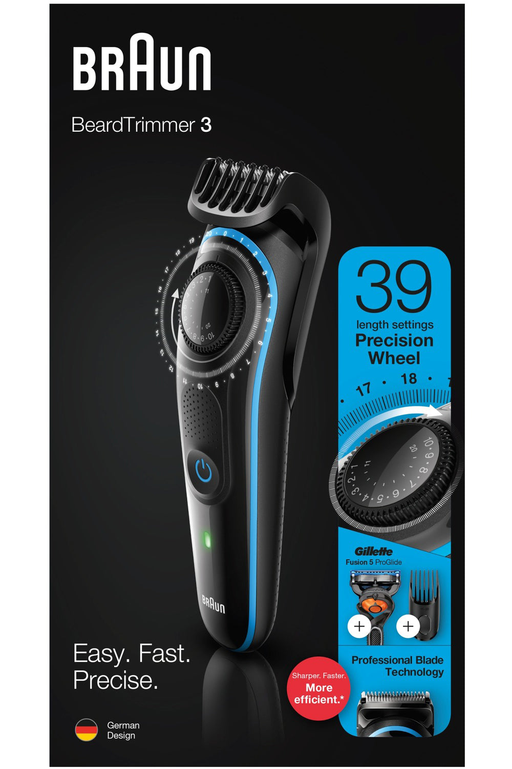 Braun Bt-3240 Beard Trimmer Precision Dial With 39 Length Settings And Lifetime Sharp Blades