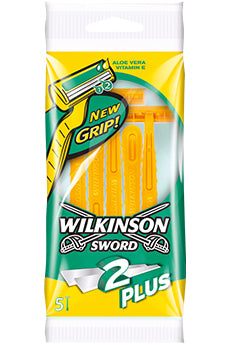 Wilkinson Twin Blade Disposable Razors - Close And Comfortable Shave - 5 Pack With Comfort Grip Handle