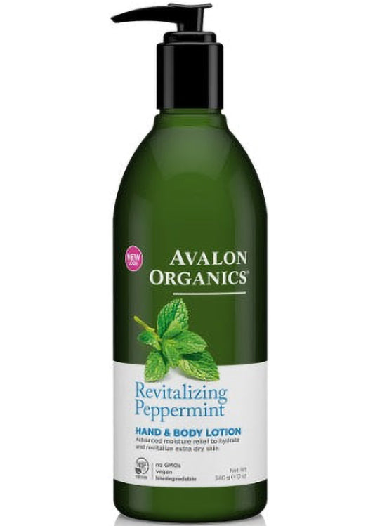 لوشن اليدين والجسم من أفالون أورجانكس - بالنعناع 355 مل - نعناع منعش، ترطيب فوري