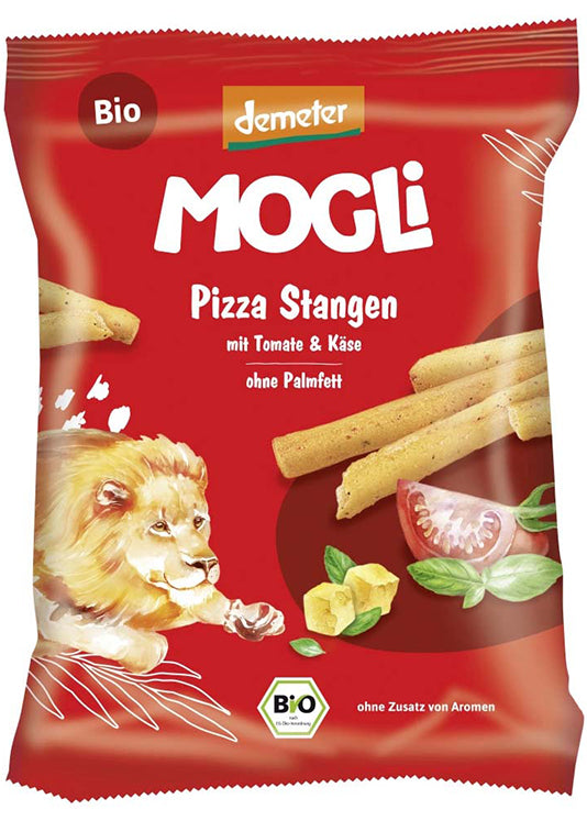 Mogli Organic Pizza Sticks 75g - Wheat, Cheese, Olive Oil, Pizza Herbs, Great For Many Occasions