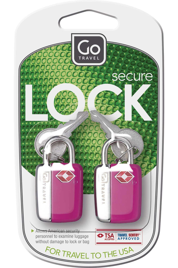 Go Travel Secure Locks - 2 Bright Key Locks For Luggage - Enhanced Security, Easy Identification, Durable Design, Hot Colors