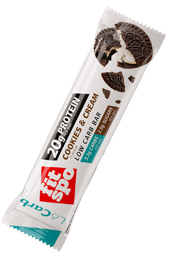 Fit Spo Protein Bar Low-carb Cookies & Cream High-protein Keto Snack 60g - Guilt-free Treat For Muscle Recovery