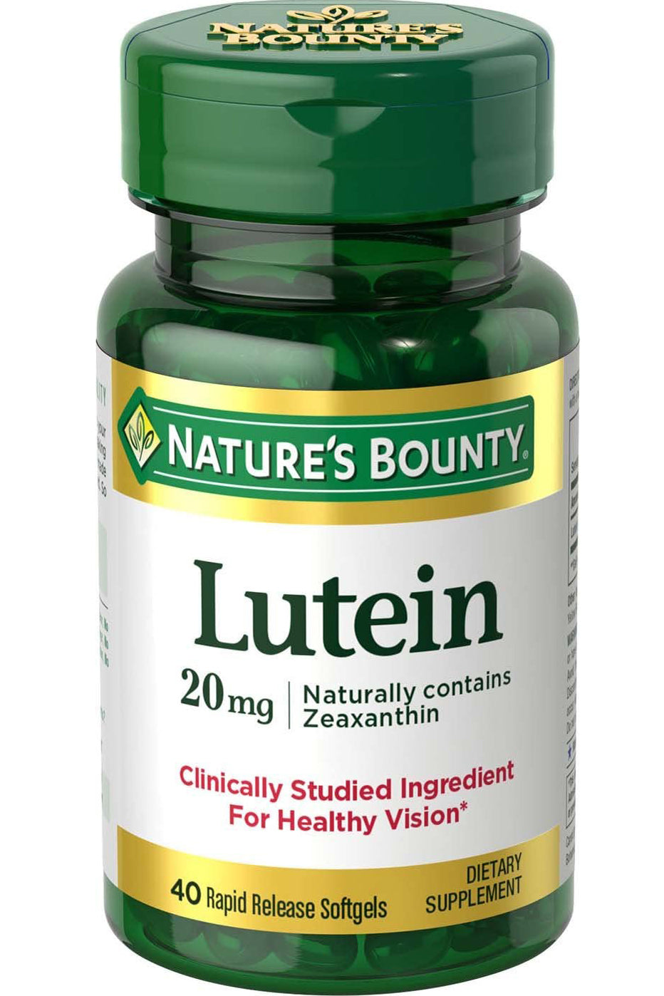 Nature's Bounty لوتين 20 ملجم، لدعم صحة العينين ومضاد للأكسدة، 40 كبسولة هلامية