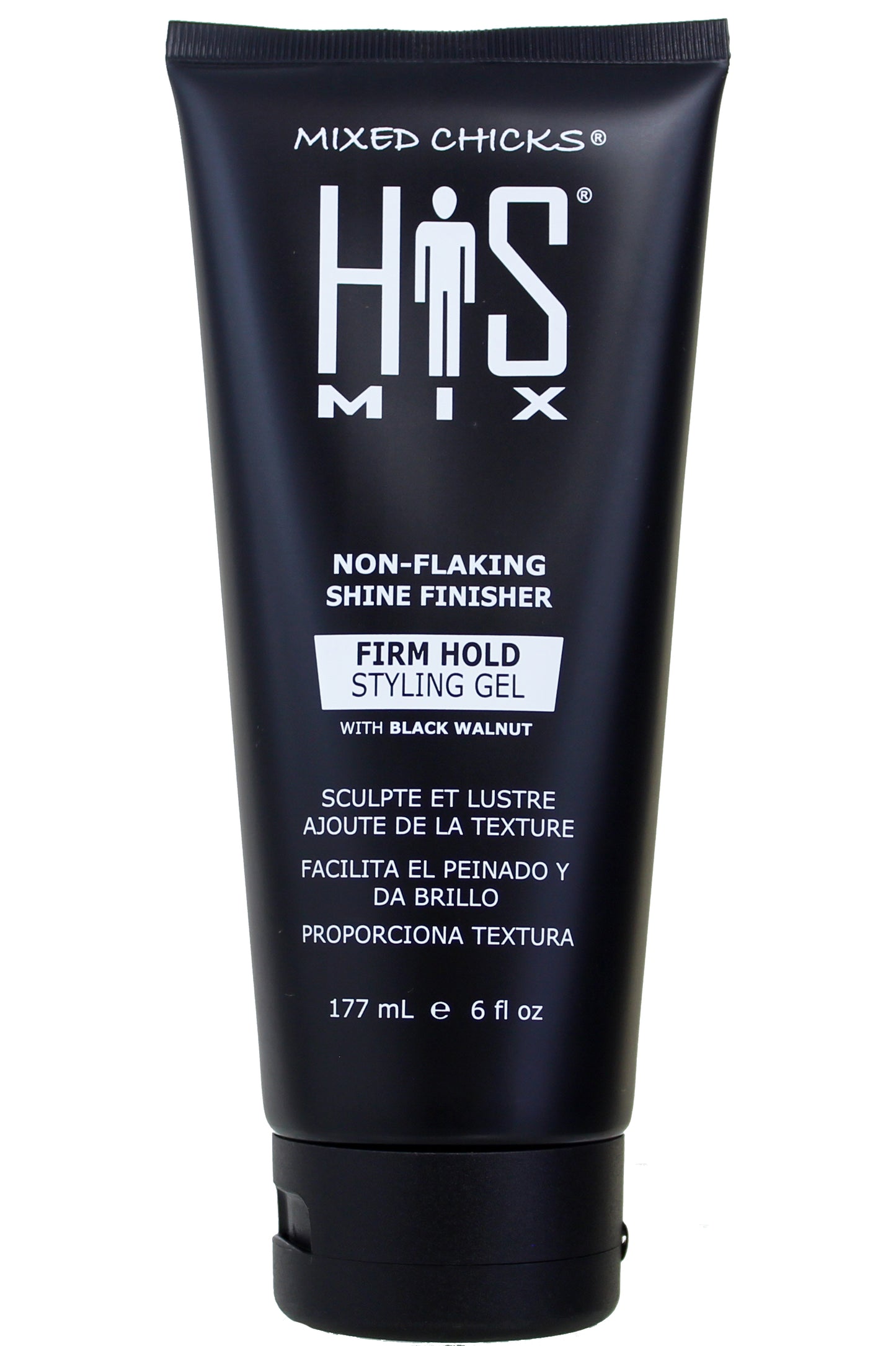 Mixed Chicks His Mix Gel High Shine Firm Hold For All Hair Types With Black Walnut, Ginseng, Aloe, And Castor Oil 177ml