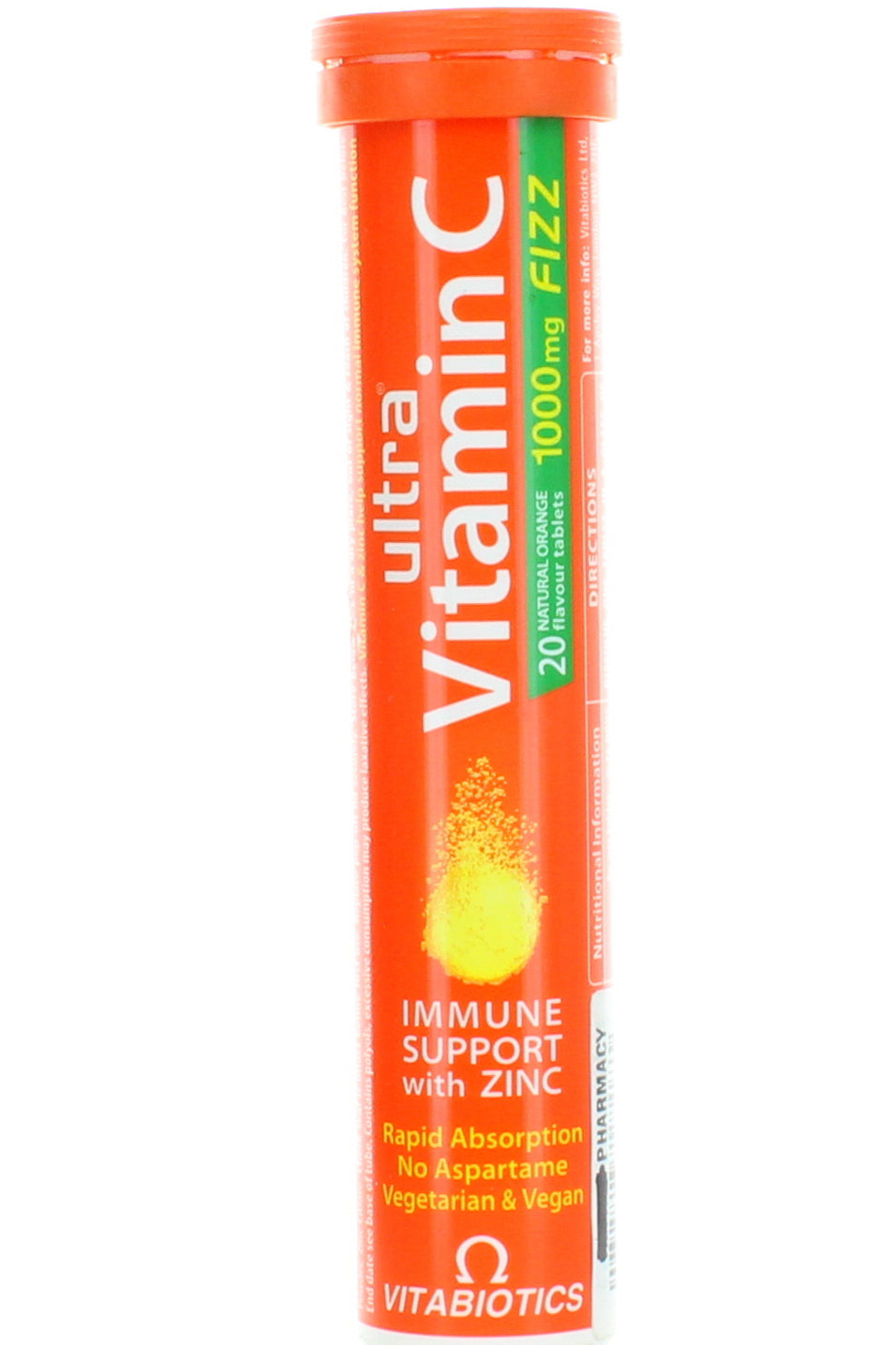 Vitabiotics Ultra Vitamin C 1000mg أقراص فوارة بالبرتقال 20 قرصاً
