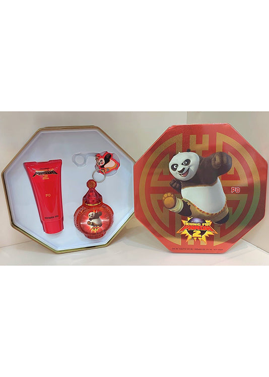 مجموعة هدايا كونغ فو باندا 2 عطر ممتع ومنعش، تتضمن زجاجة عطر وكريم يدين وميدالية مفاتيح