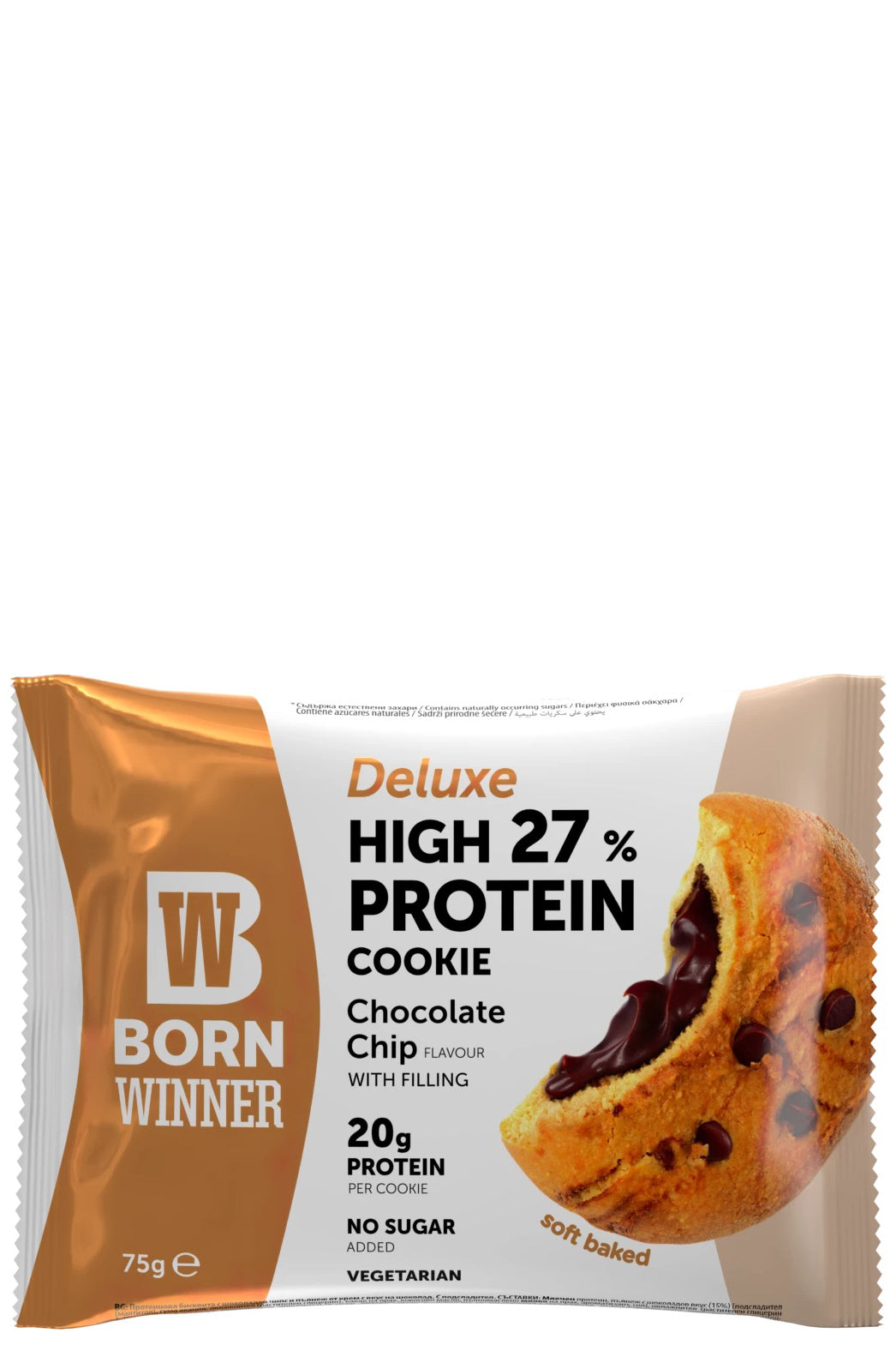 Born Winner Deluxe Protein Cookie High-protein Chocolate Chip Snack 75g No Added Sugar
