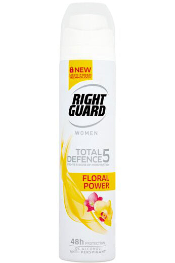 Right Guard Total Defence 5 Antiperspirant With 48-hour Odor Protection & Floral Fragrance 150ml