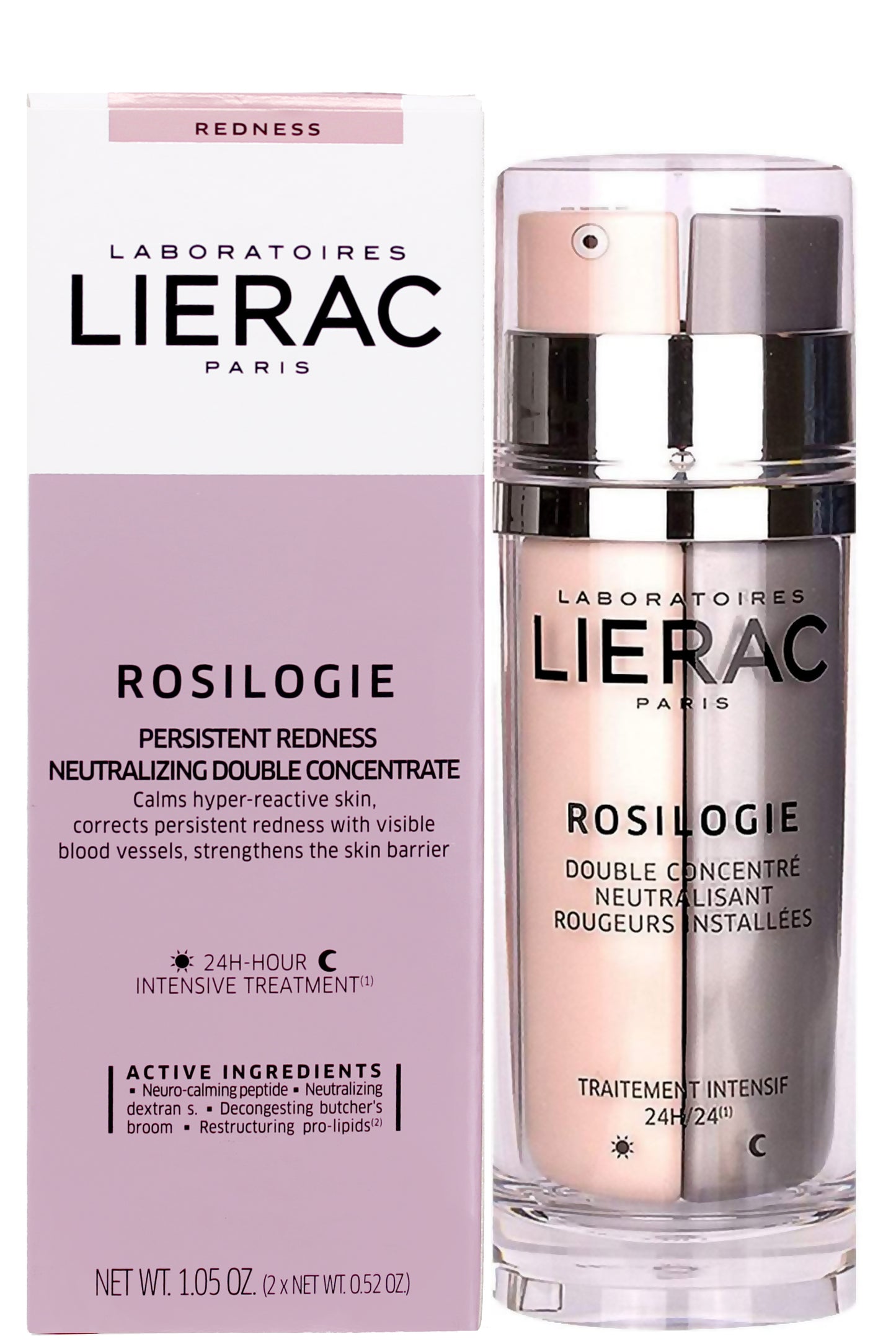 Lierac Rosilogie مركز مضاد للاحمرار بالليل والنهار 2×15 مل