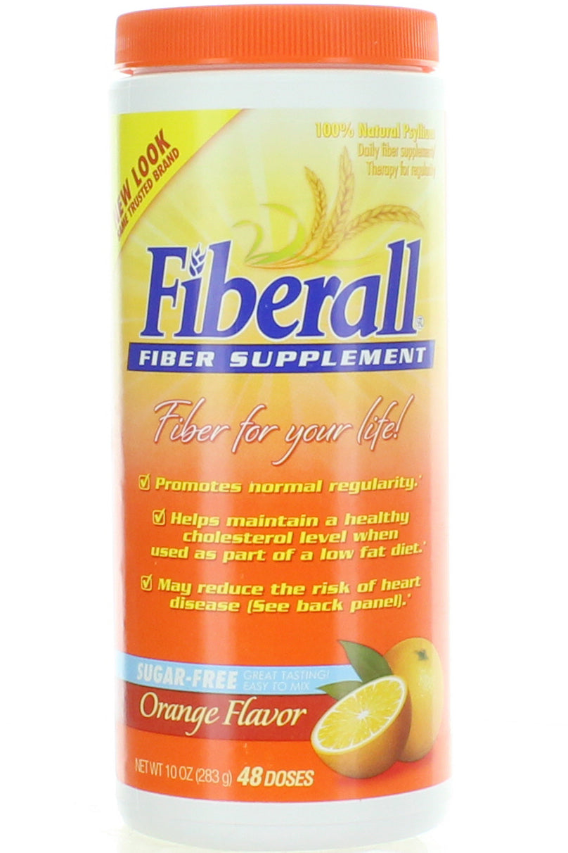 مكمل ألياف Fiberall لصحة الجهاز الهضمي مع قشور السيليوم والإينولين، مسحوق 283 جم، علبة