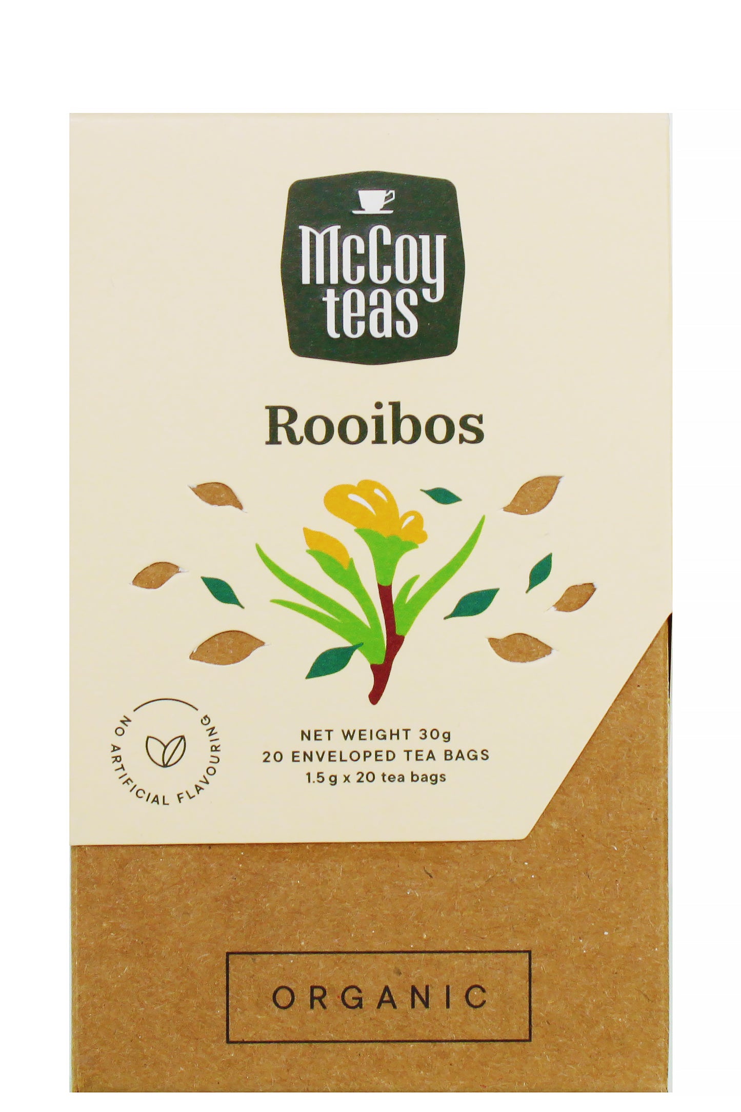 Mccoy Organic Rooibos Herbal Tea Naturally Caffeine-free Antioxidant-rich 20 Tea Bags