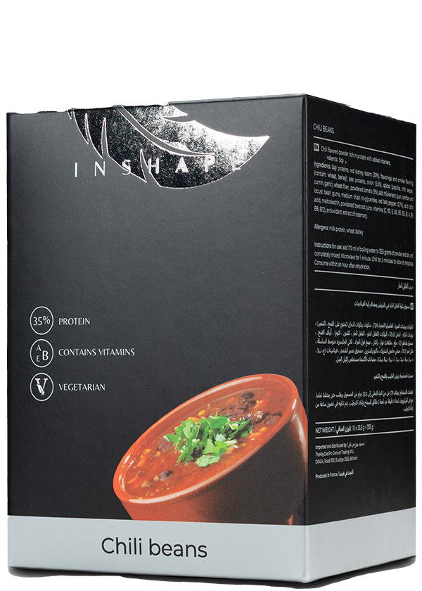 Inshape Chili High-protein (48%) Meal Replacement Mix – Low-carb, Low-fat, Reduced-calorie, Vegetarian, With Added Vitamins, In 33.5g Sachet.