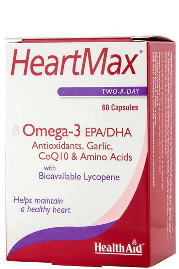 Healthaid Heartmax Omega-3 Garlic Coq10 Cardiovascular Support 60 Capsules