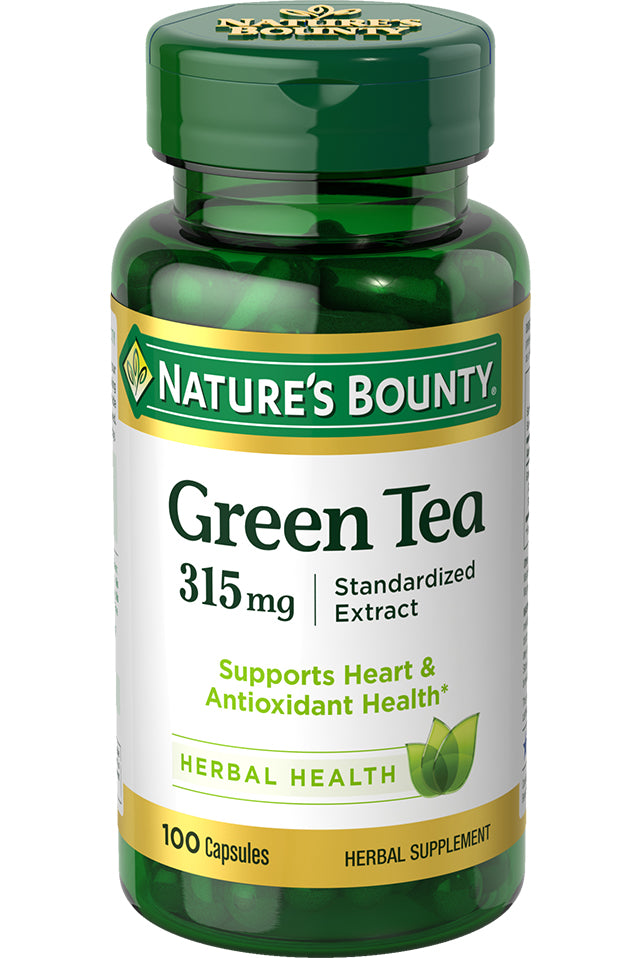 Nature's Bounty شاي أخضر 315 ملجم 15% بوليفينول دعم مضاد للأكسدة 100 كبسولة