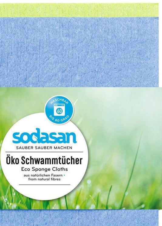 Sodasan Sponge Cloths - Washable, Durable, 2 Pieces