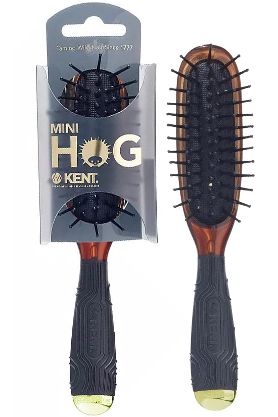 فرشاة Kent Gentle Grooming Head Hog بشعيرات نايلون مدببة، تصميم مبطن - مثالية للأطفال، حجم صغير