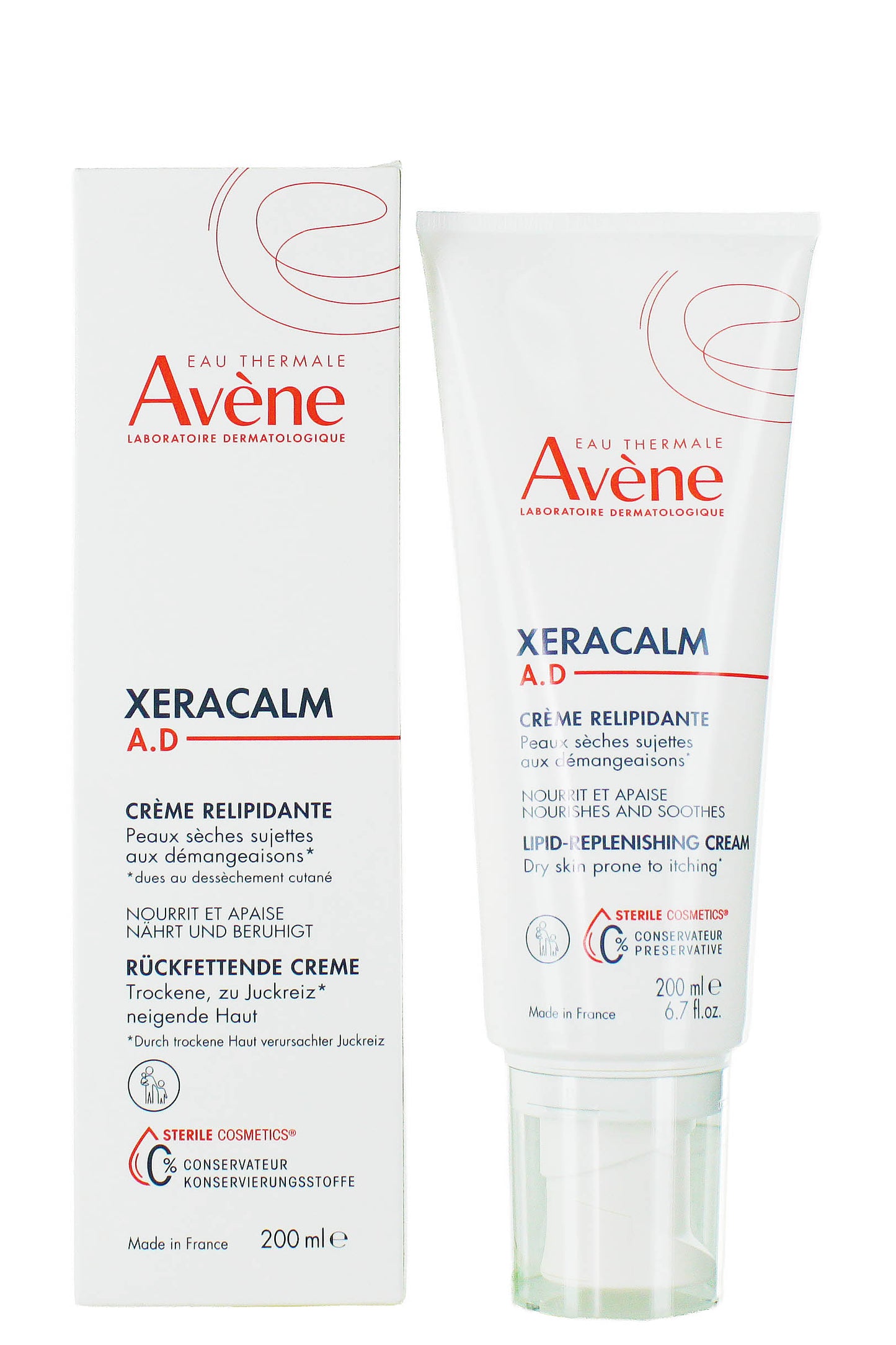 Avène Xeracalm A.d Lipid Replenishing Cream Non-greasy Moisturizer For Very Dry Skin With Ceraomega & I-bionact 200ml