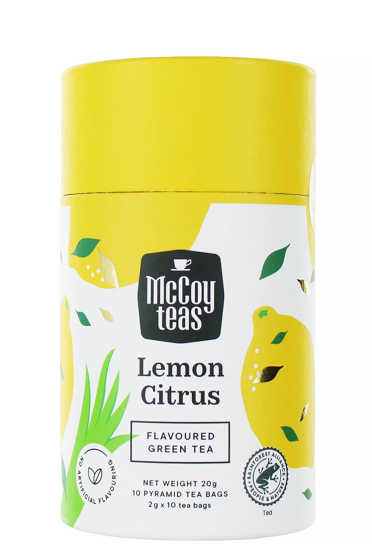 Mccoy Lemon Citrus Green Tea 10 Pyramid Tea Bags Refreshing Antioxidant