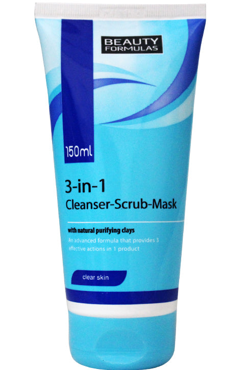 Beauty Formulas 3-in-1 Cleanser, Scrub & Mask For Oily Skin - 150ml